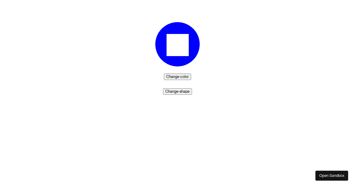 Change color and shape (forked) - Codesandbox
