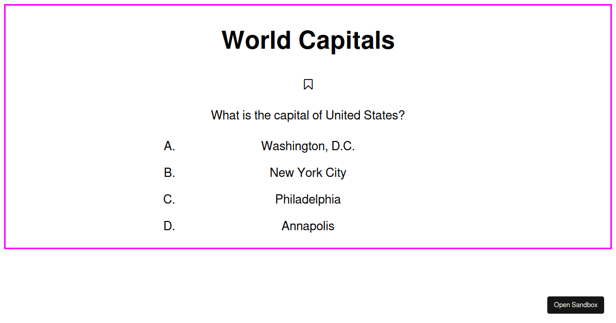 quiz - Codesandbox