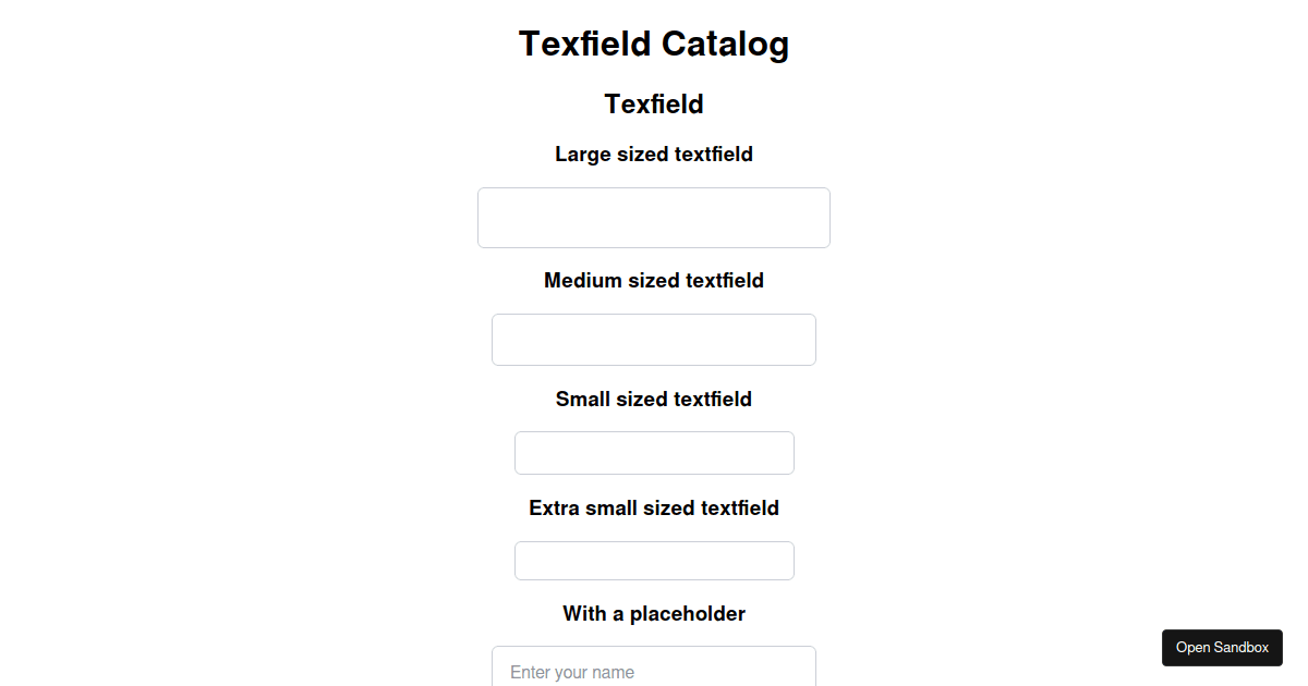 textfield (forked) - Codesandbox