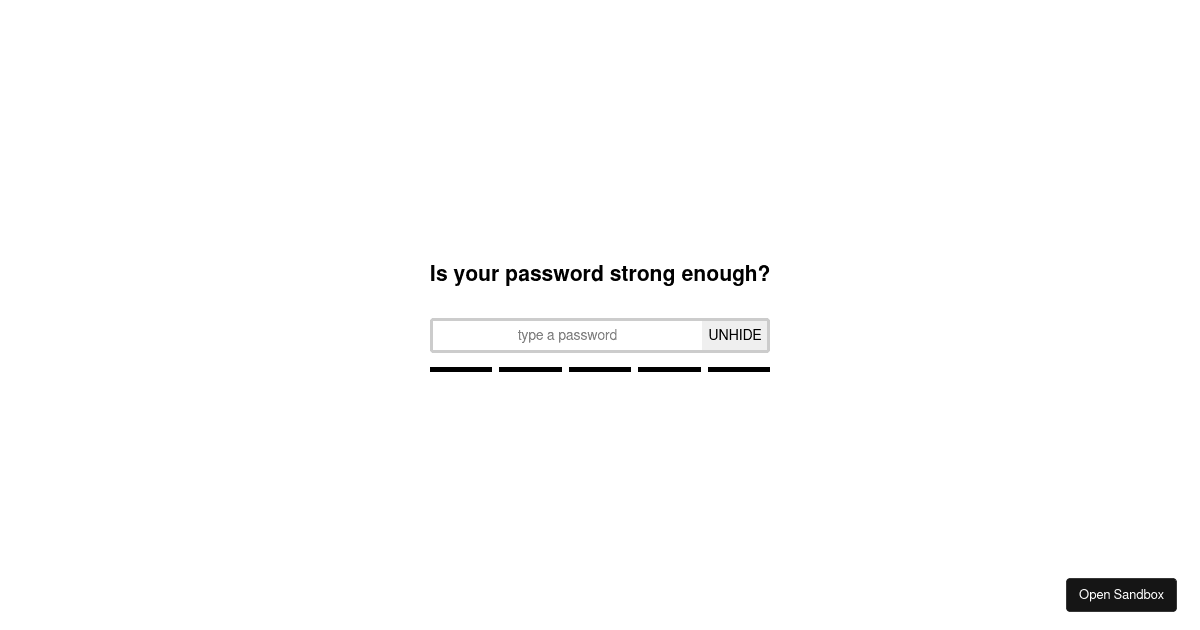 react-password-strength - Codesandbox