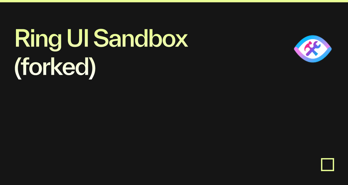 Ring UI Sandbox (forked) - Codesandbox