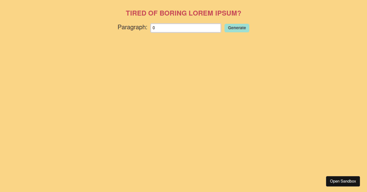 React Project-(Lorem Ipsum Generator) - Codesandbox