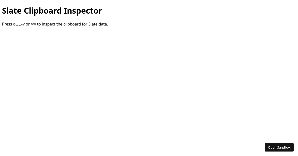 Slate Clipboard Inspector - Codesandbox