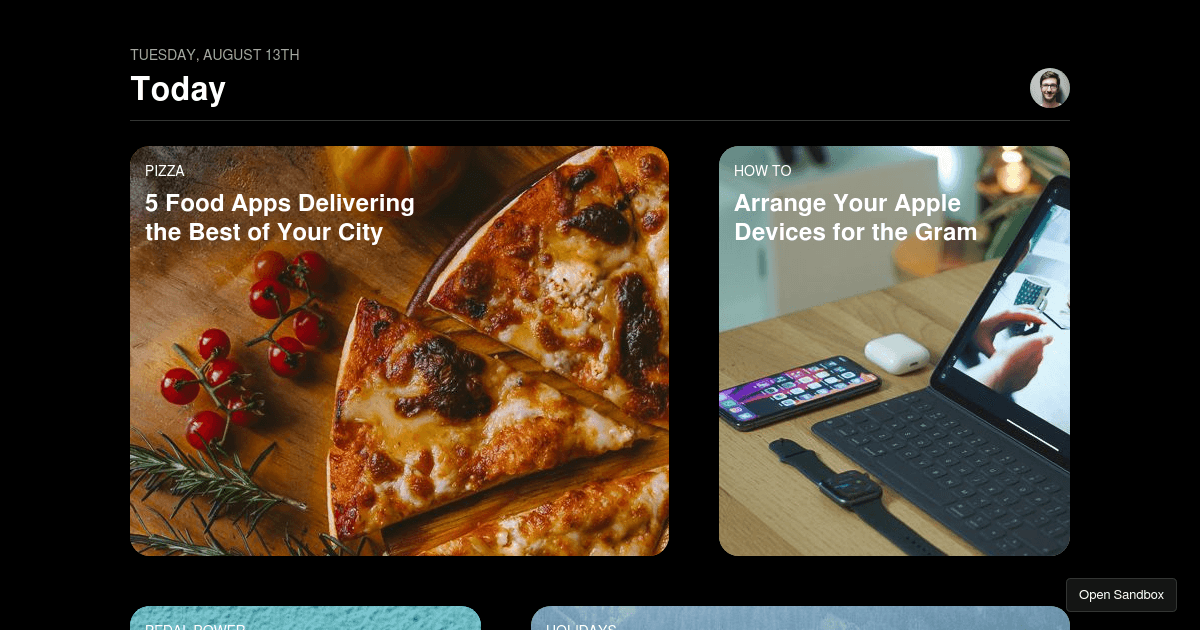 App Store UI using React and Framer Motion - Codesandbox