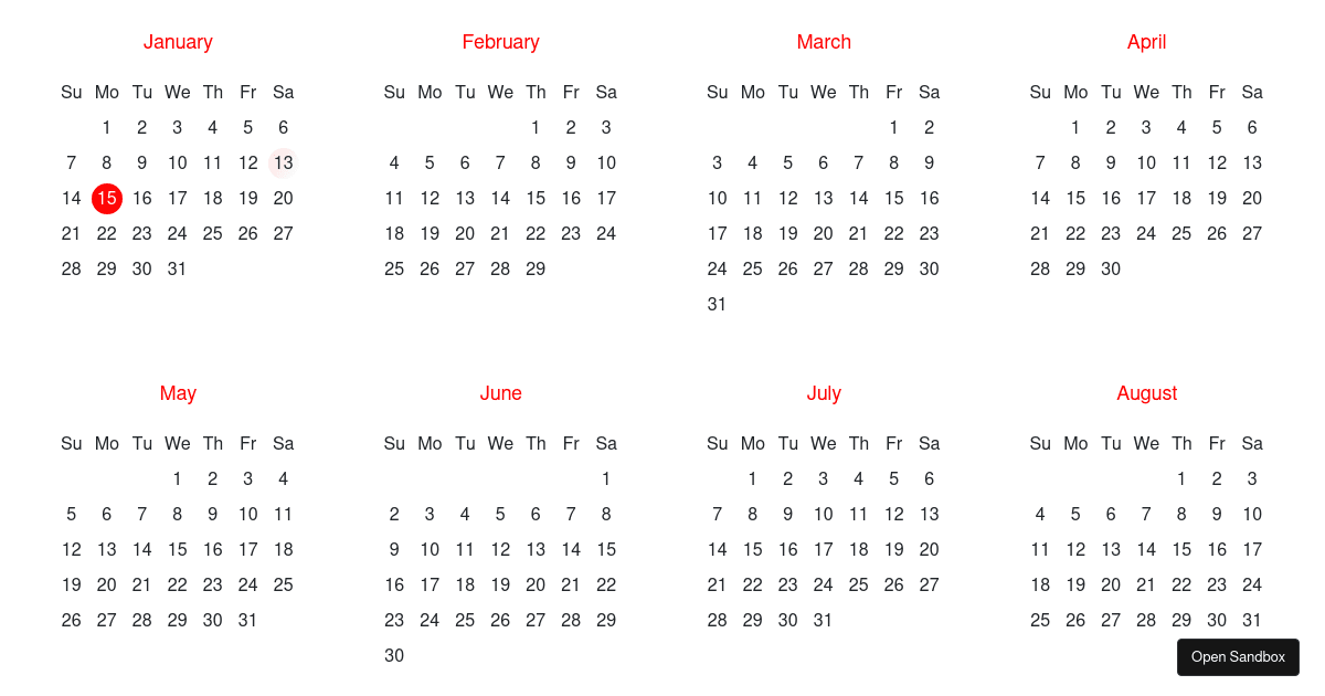 Calendar POC (forked) - Codesandbox