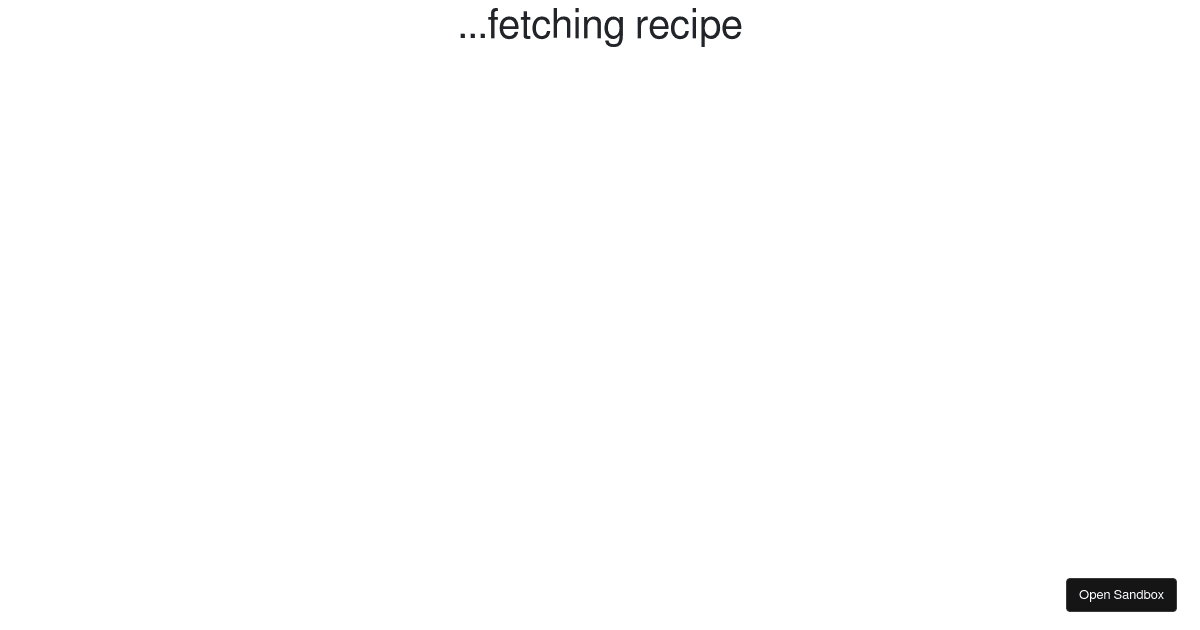 Recipe codesandbox