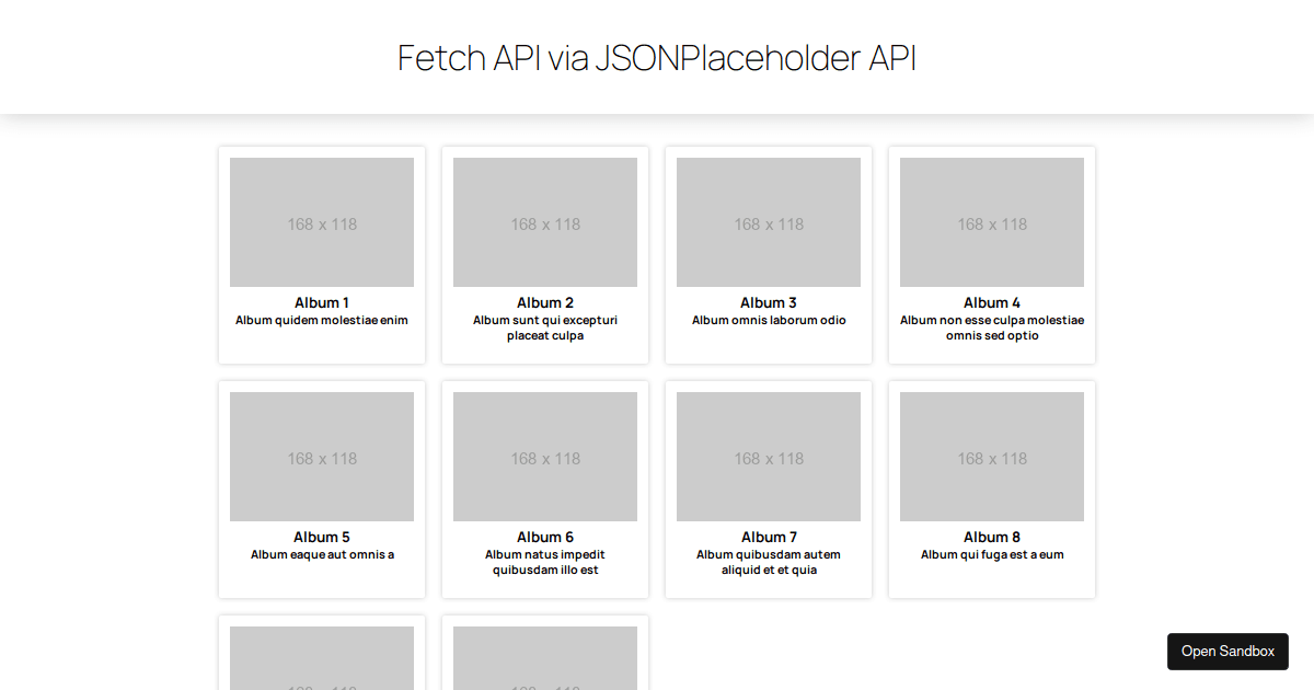 Fetch API - Codesandbox