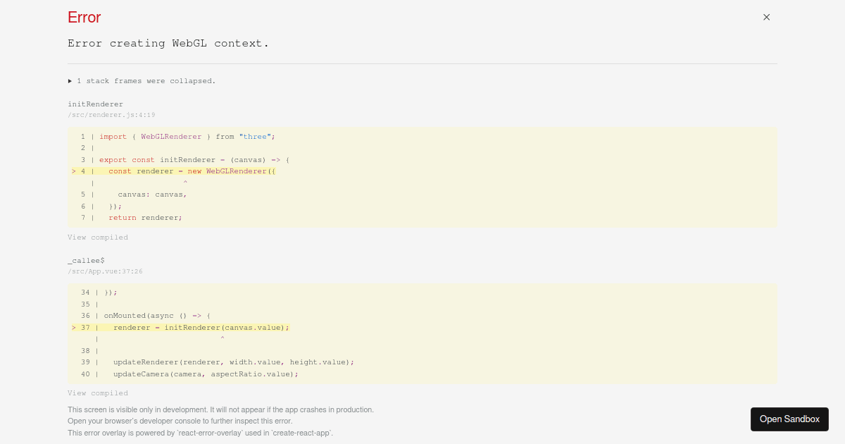 Vue+threejs model part 1 - Codesandbox