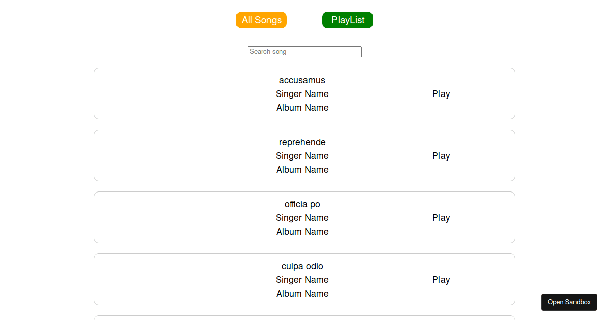 Music App - Codesandbox
