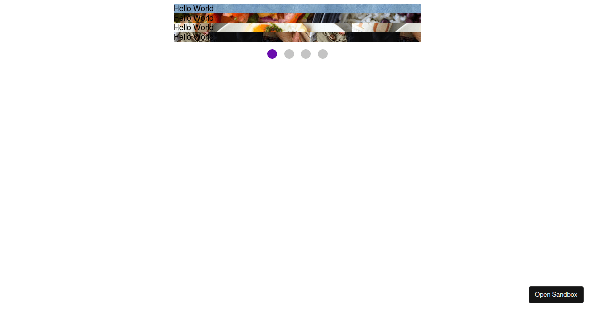 AutoPlaying Slideshow React (forked) Codesandbox