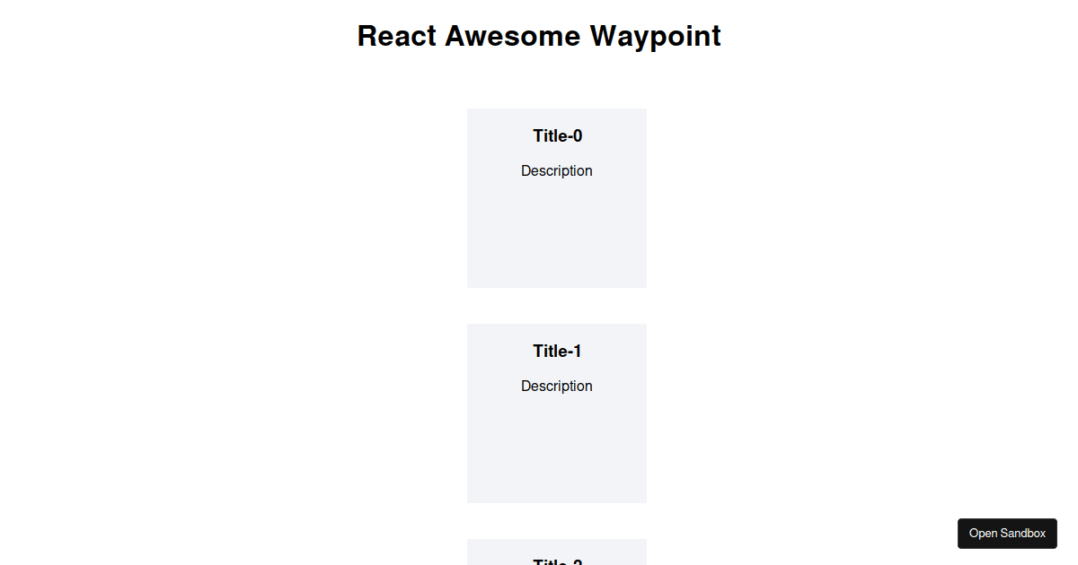 React Awesome Waypoint Codesandbox