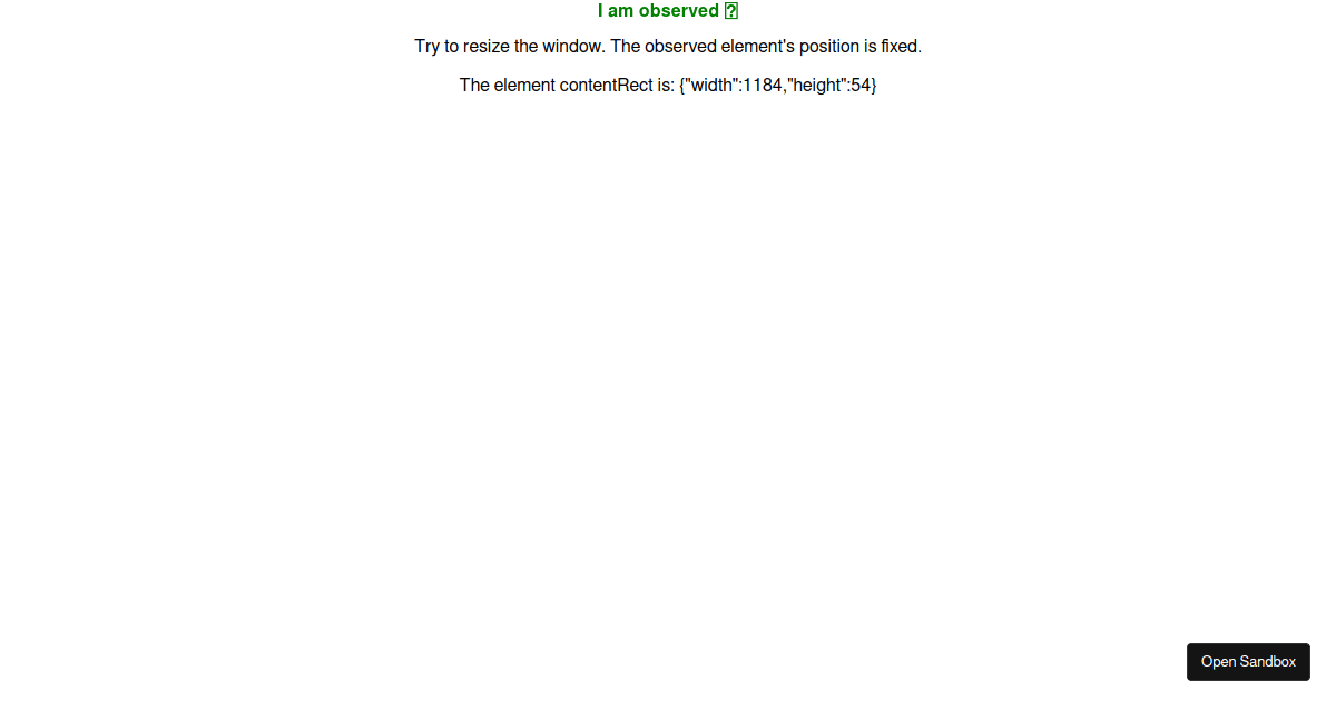 ResizeObserver React component - Codesandbox