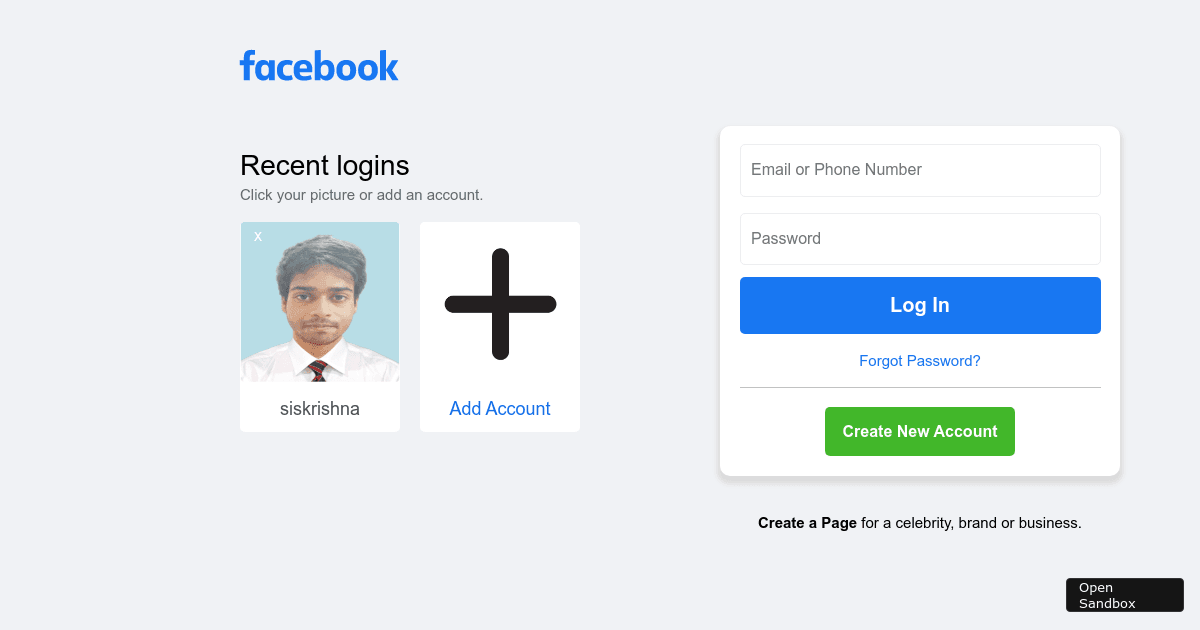 facebook-clone - Codesandbox