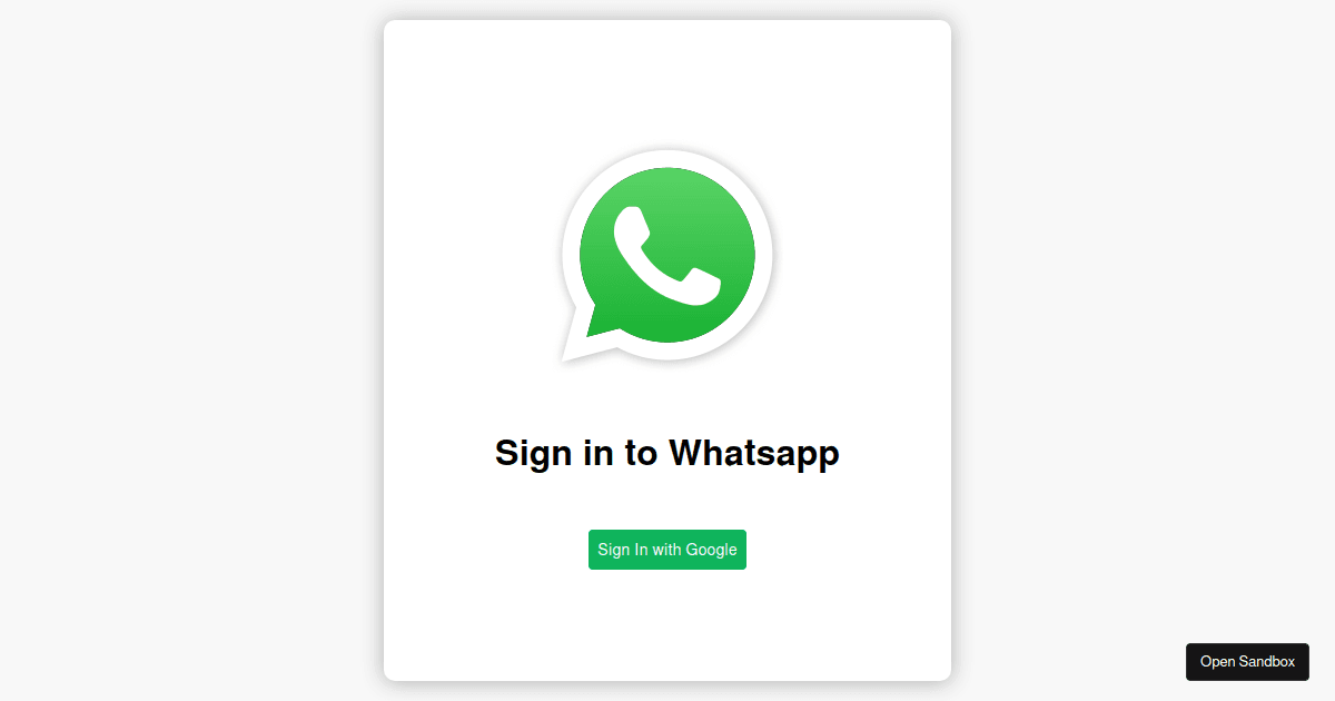 Whatsapp codesandbox