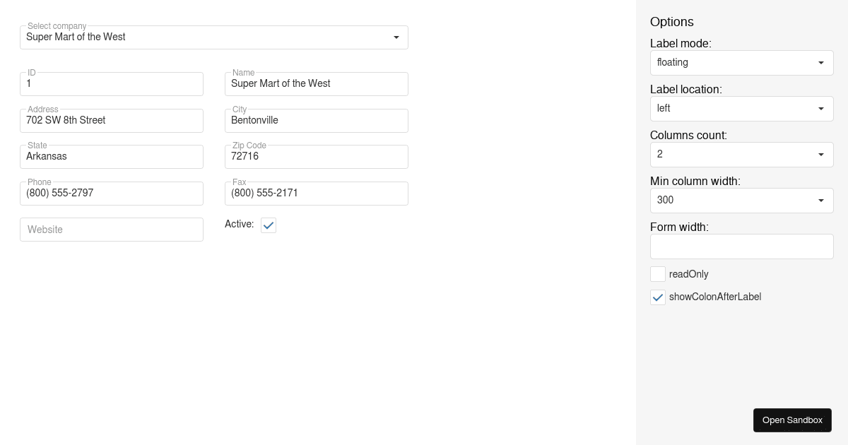 Overview - DevExtreme Form - Codesandbox