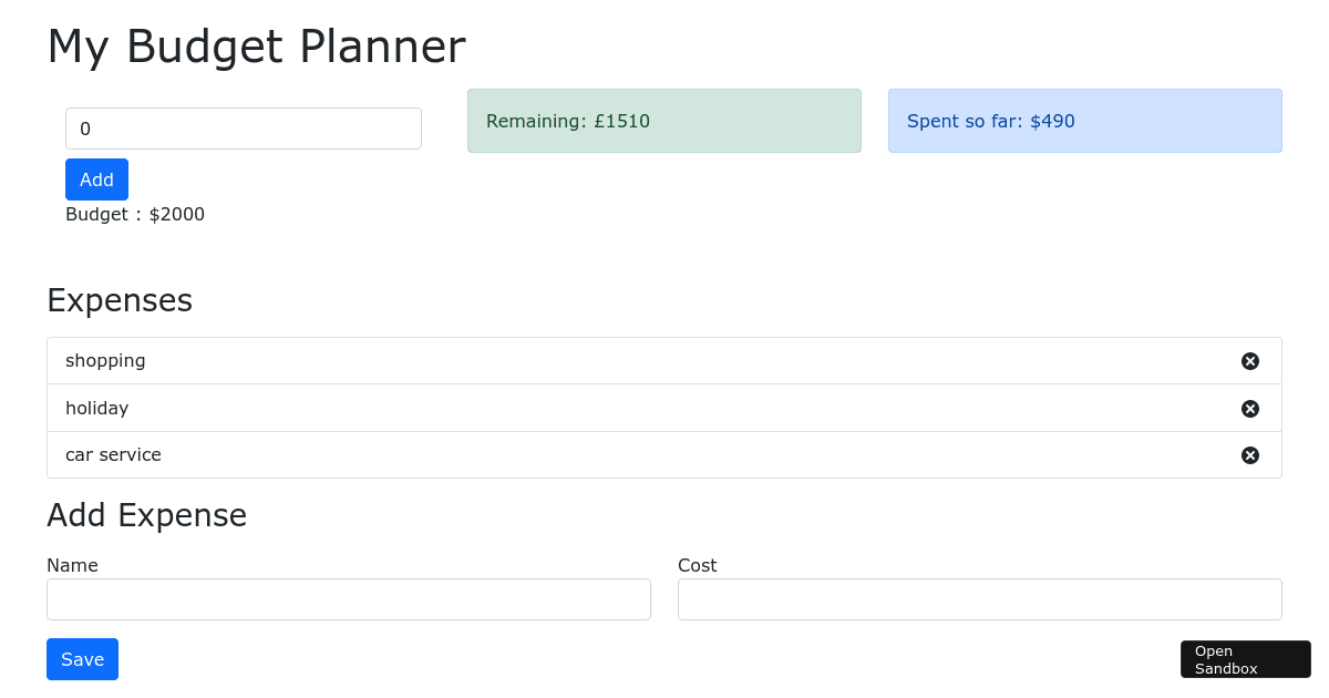 react - Codesandbox