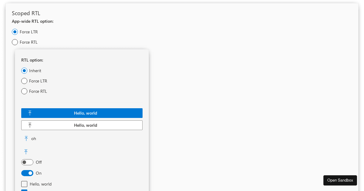 Scoped rtl example - Codesandbox