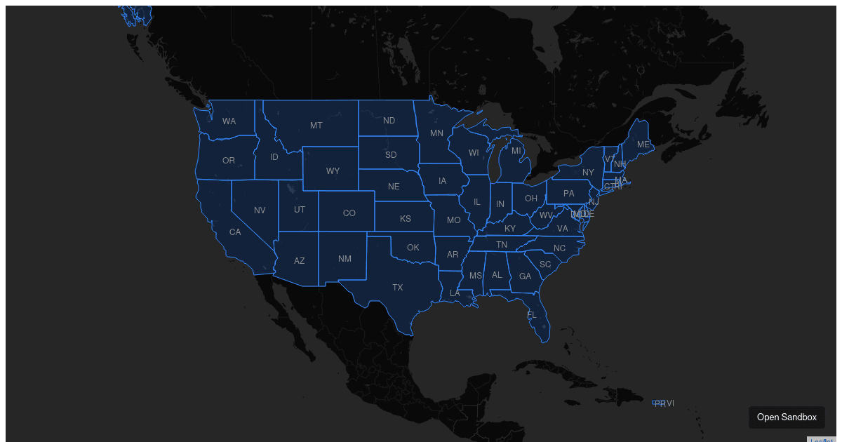 react-leaflet geoJSON (forked) - Codesandbox