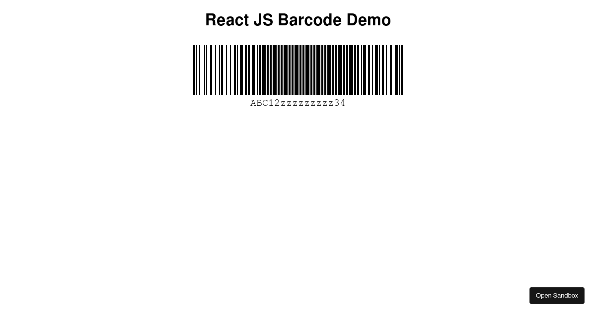 react-jsbarcode (forked) - Codesandbox
