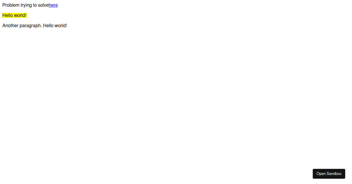Highlight text - Codesandbox
