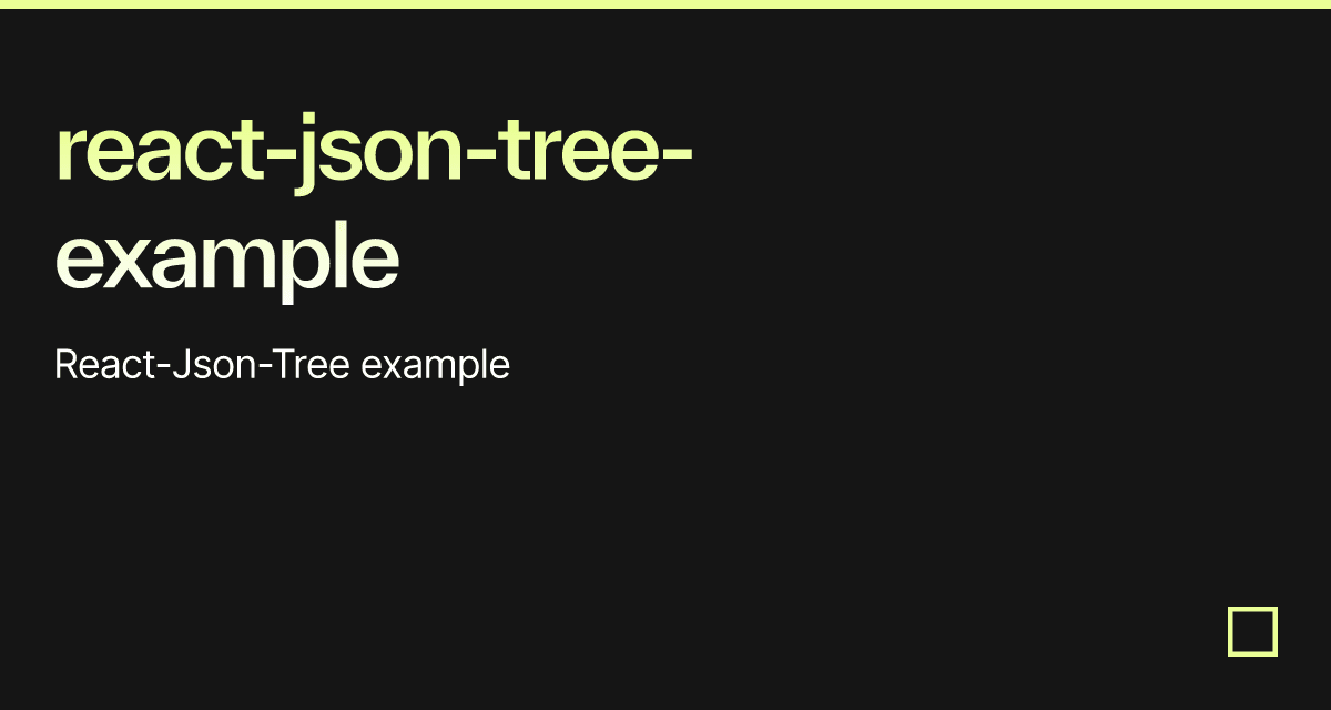 react-json-tree-example-codesandbox