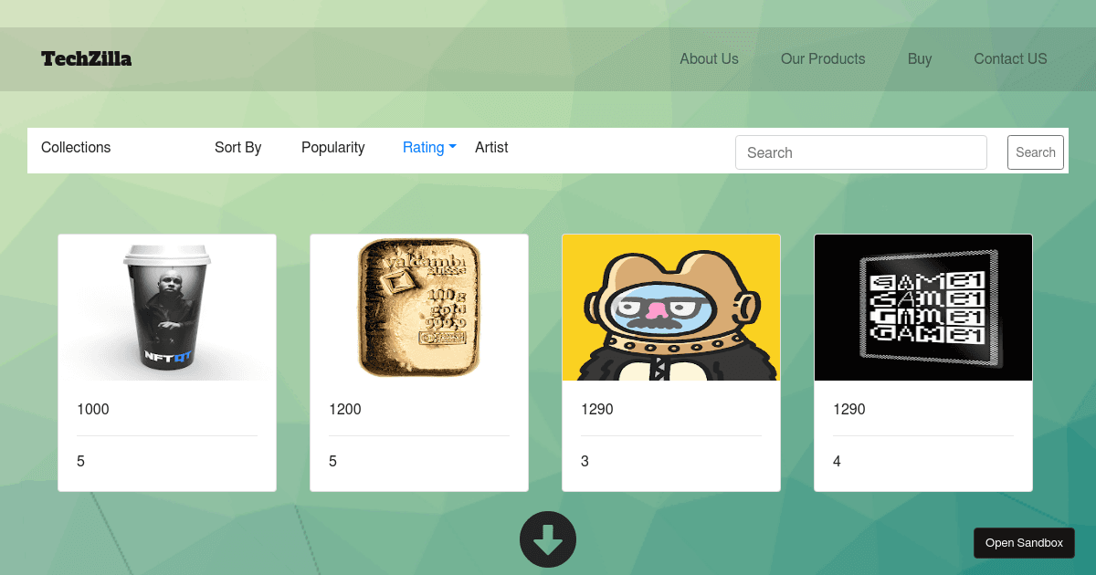 e-commerce (forked) - Codesandbox