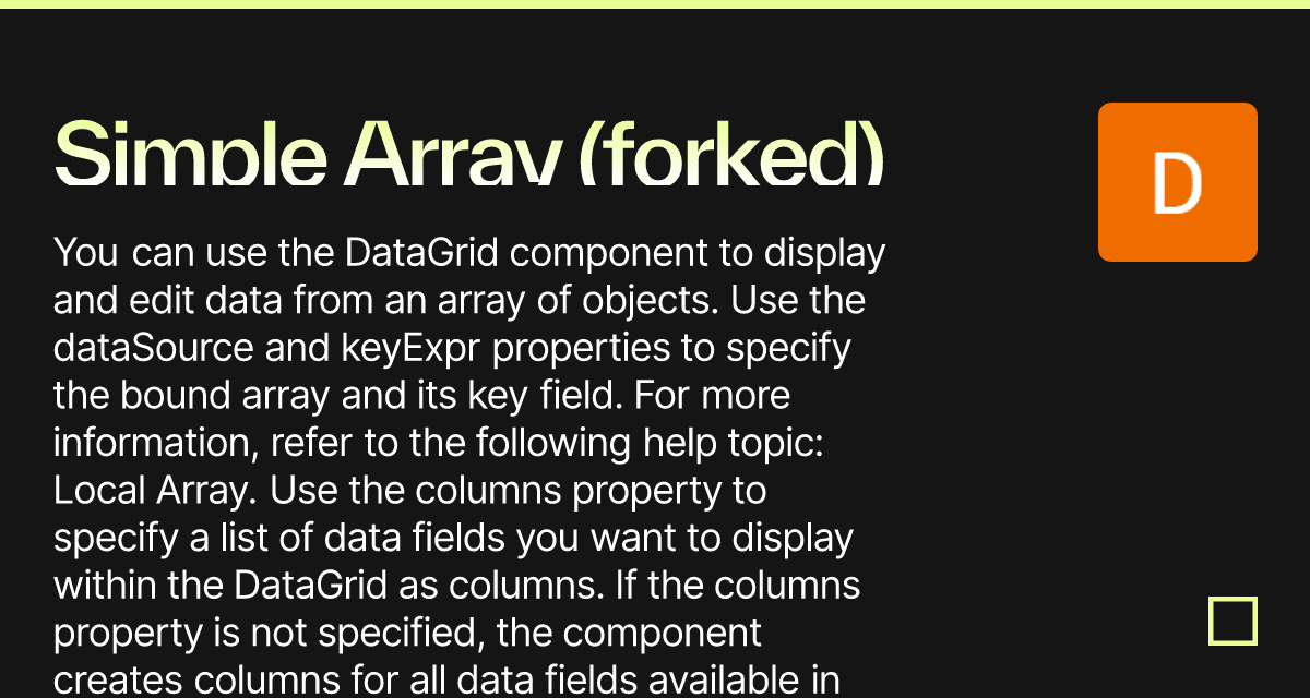 Simple Array (forked) - Codesandbox