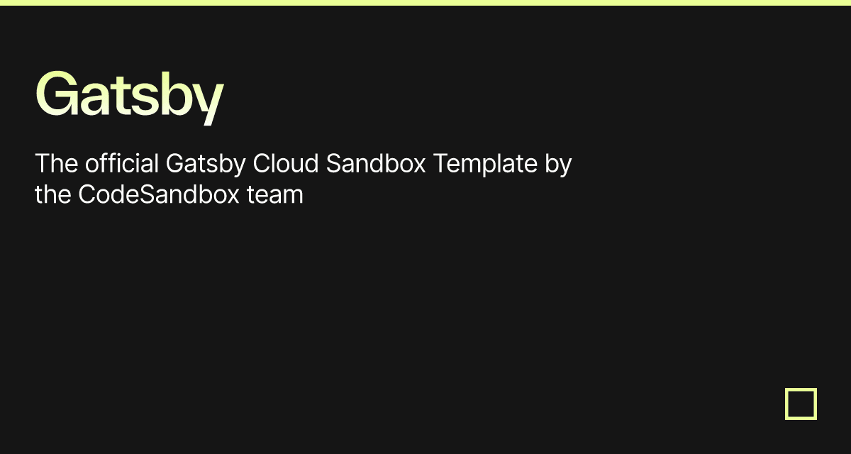 Gatsby - Codesandbox