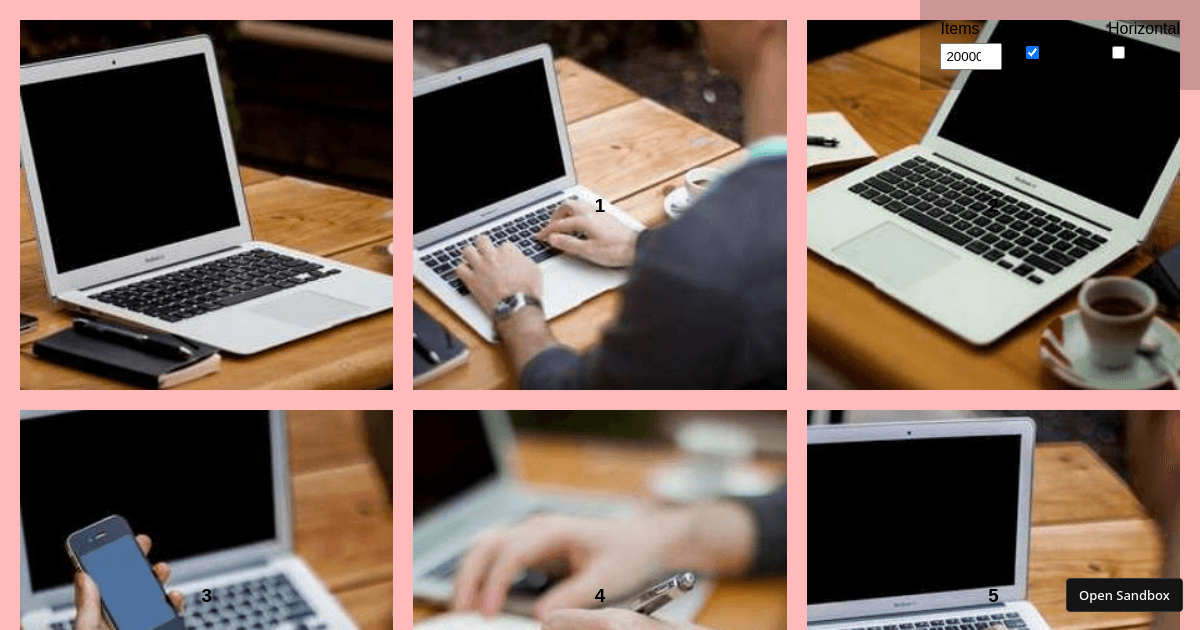 React Virtual Responsive Grid (forked) - Codesandbox