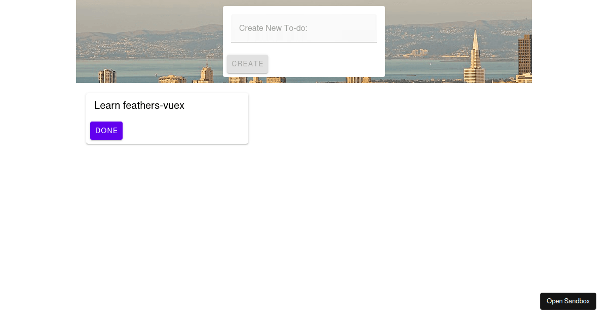 Feathers-vuex - Quick start (forked) - Codesandbox
