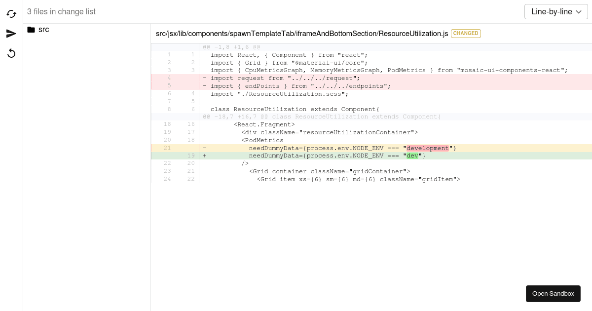 Git Interface - Codesandbox