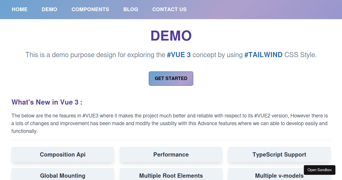 Vue-3 & Tailwind - Codesandbox