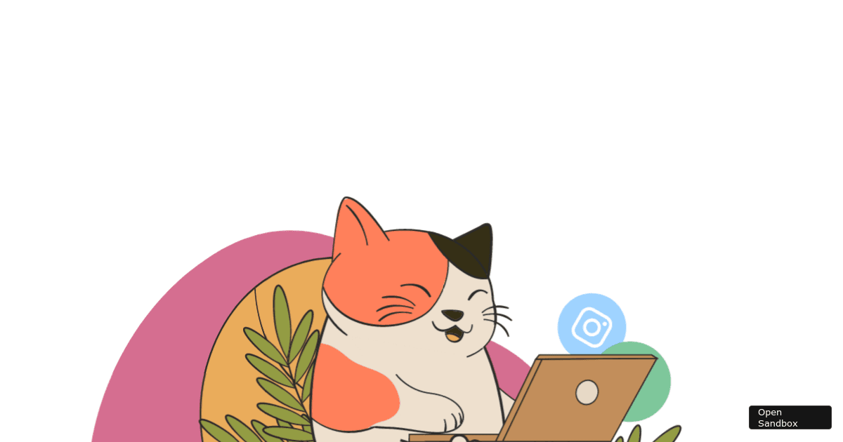 Typing cat lottie animation codesandbox