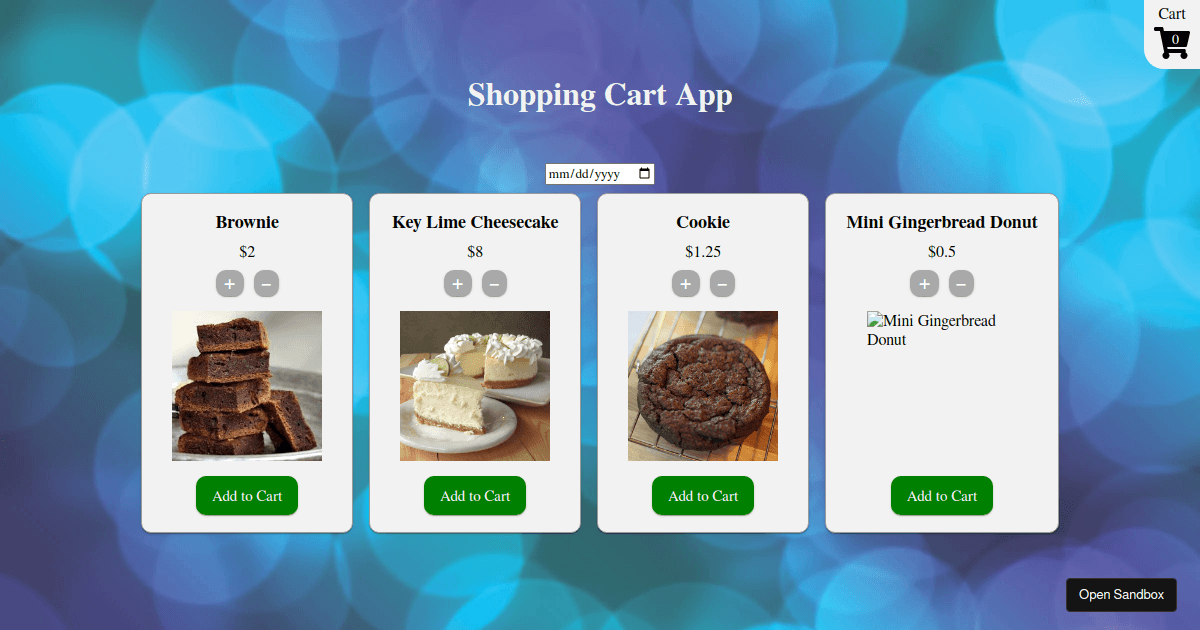 Shopping-cart-react - Codesandbox