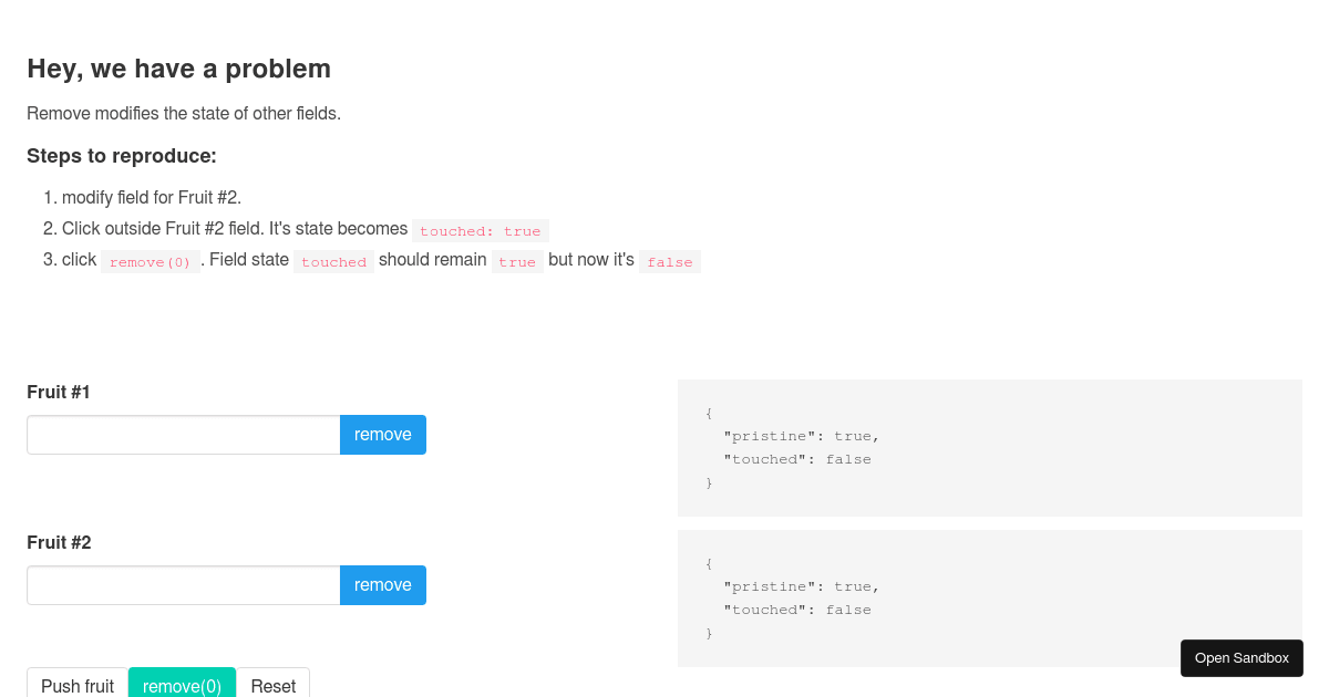 🐛 Remove modifies other input's state - Codesandbox