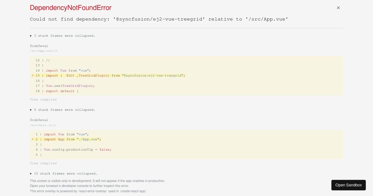Vue Template - Codesandbox