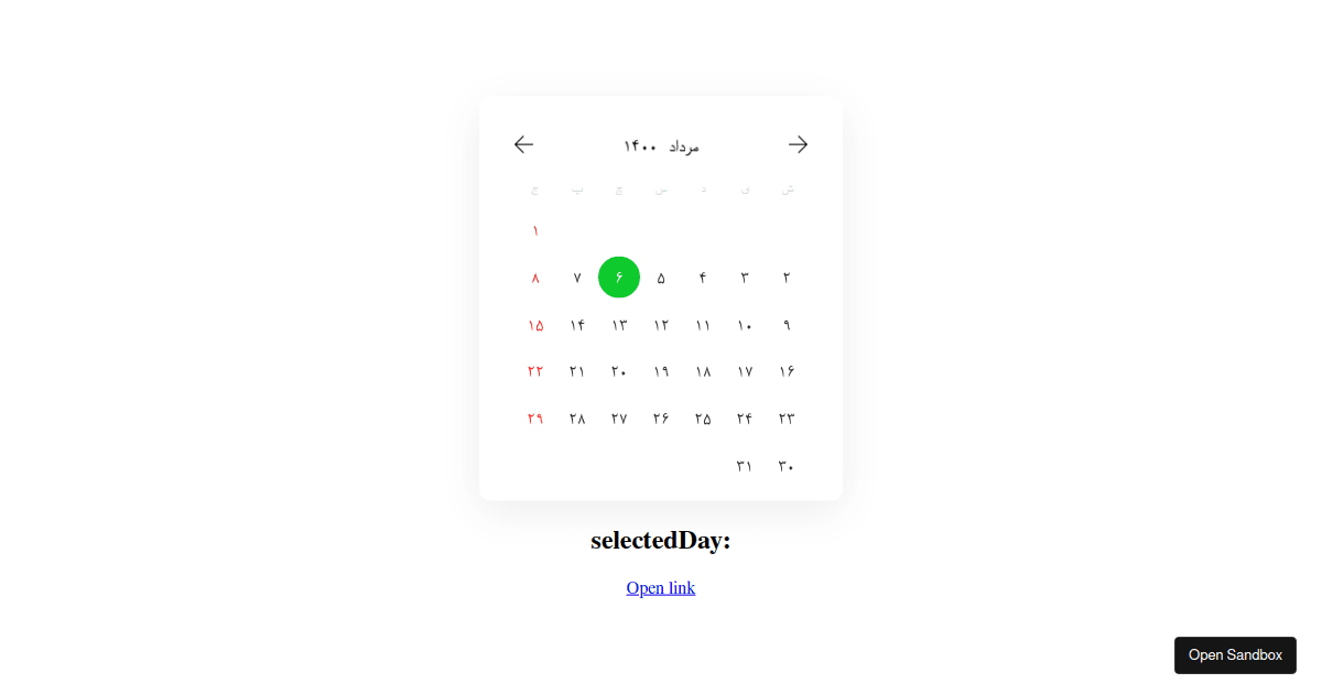calendar - Codesandbox