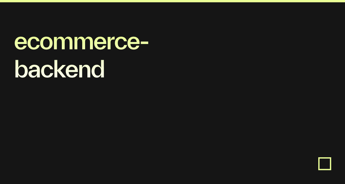 ecommerce-backend - Codesandbox