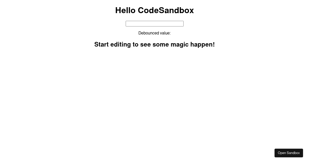 [Practice] Debounce with react - Codesandbox