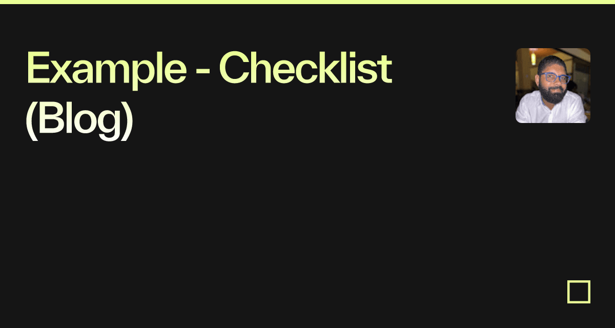 Example - Checklist (Blog) - Codesandbox