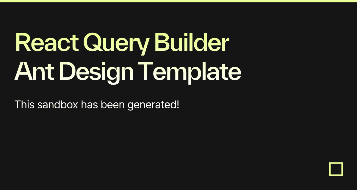 React Query Builder Ant Design Template - Codesandbox