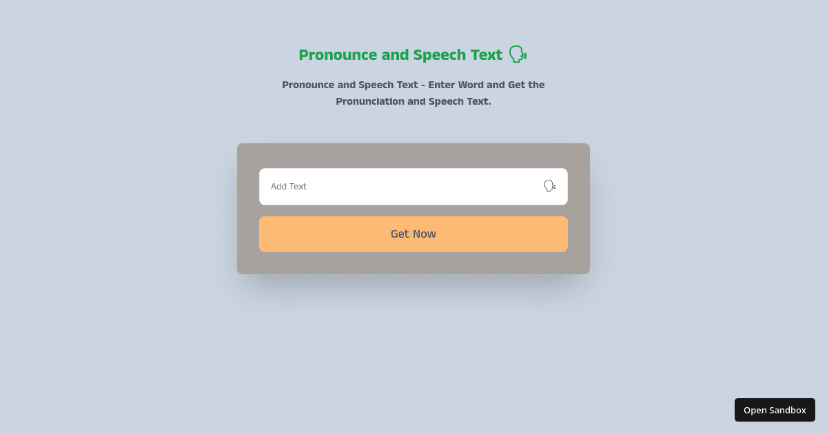 pronounce-and-speech - Codesandbox