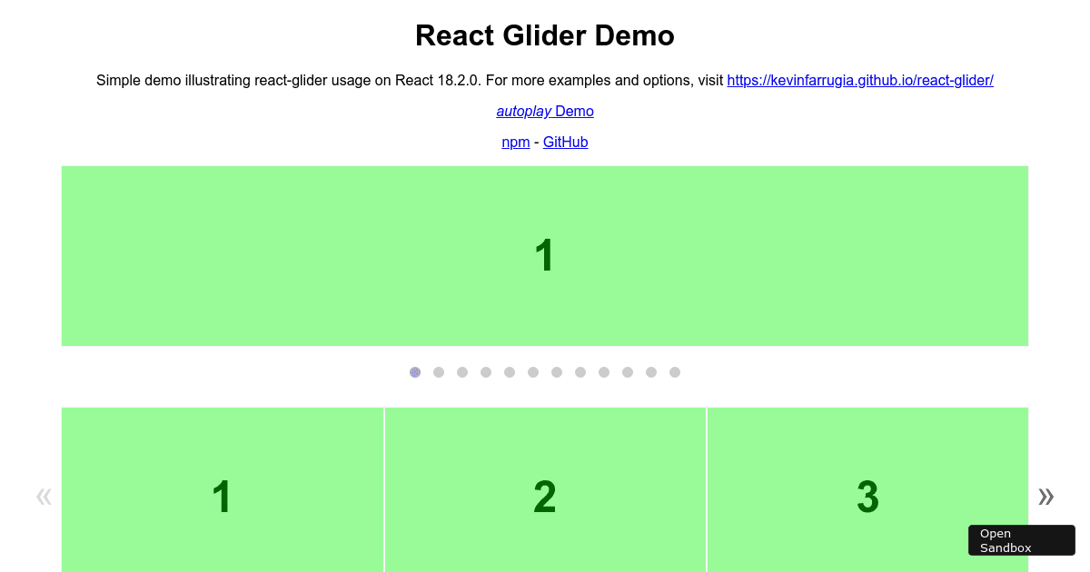 reactgliderdemo Codesandbox