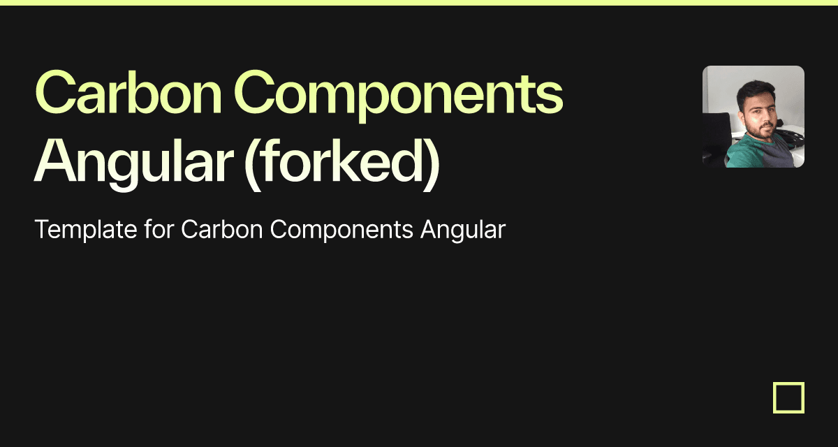 Carbon Components Angular (forked) - Codesandbox