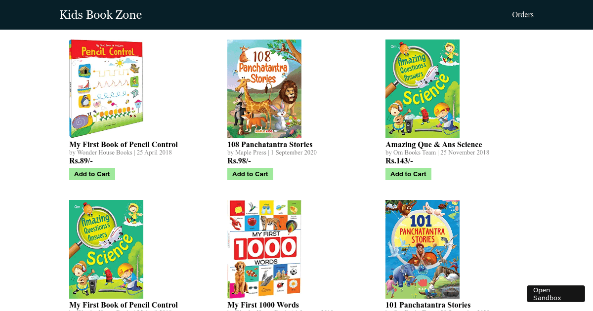 kids-book-zone - Codesandbox