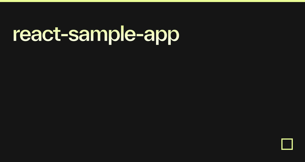 React sample app codesandbox