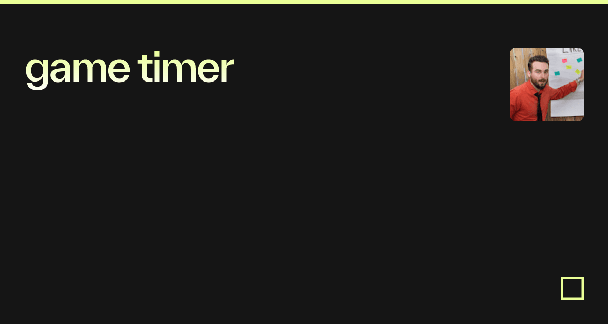 game timer Codesandbox