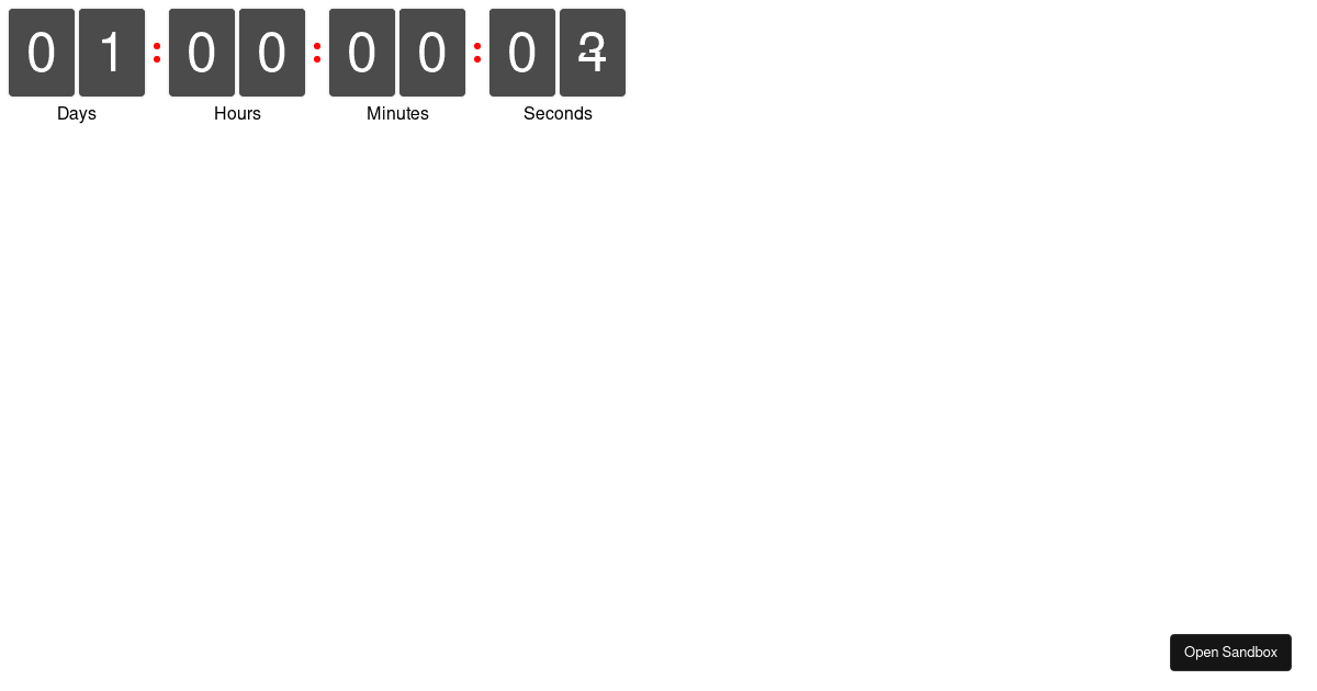 countdown - flip clock - Codesandbox