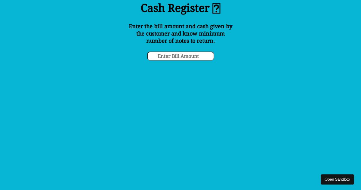 Prabhav-Sharma/Cash-register-reactJS - Codesandbox