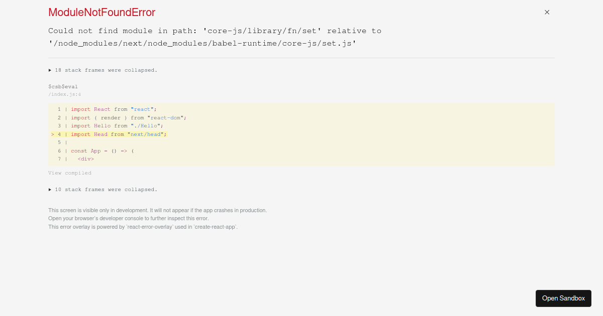 Next.js - Codesandbox